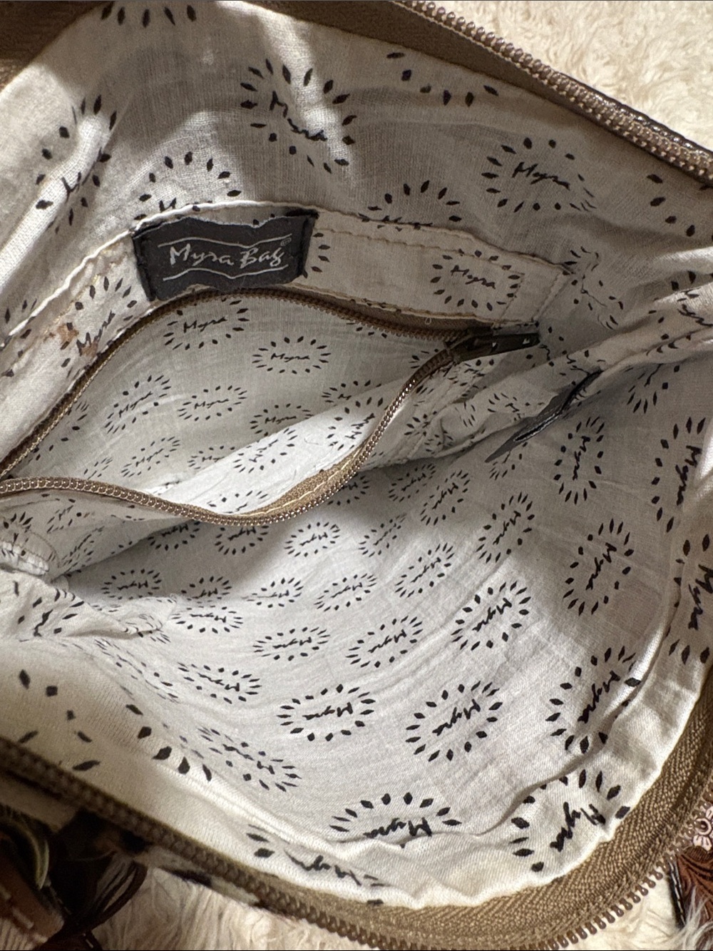 Myra Bag Leopard Print Crossbody with Brown Fringe - Picture 4 of 5